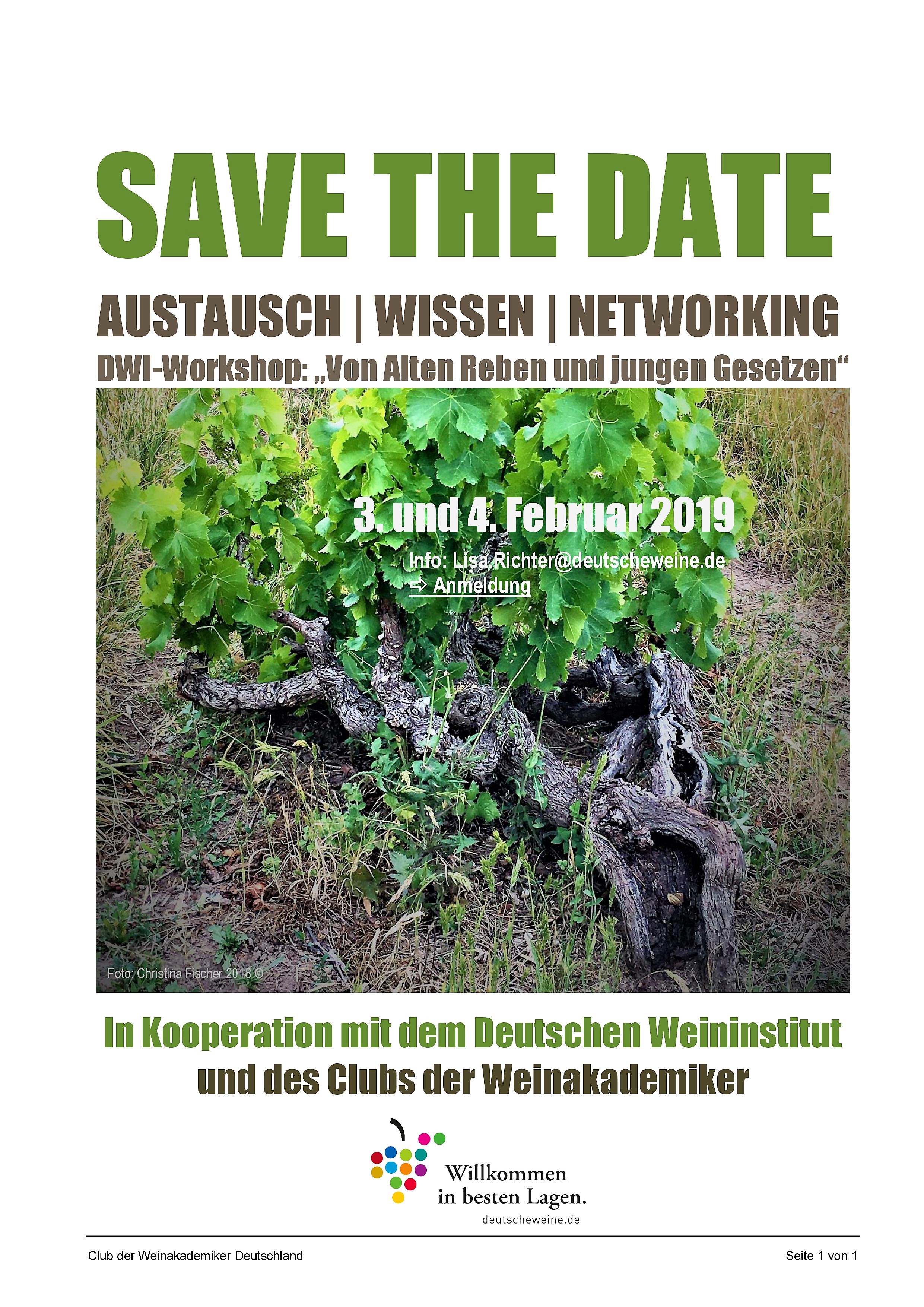 DWI WORKSHOP WEINAKADEMIKER „Von Alten Reben und jungen Gesetzen“